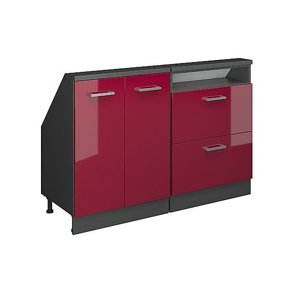 Vicco Unterschrank R-Line, Rot Hochglanz/Anthrazit, 140 günstig online kaufen