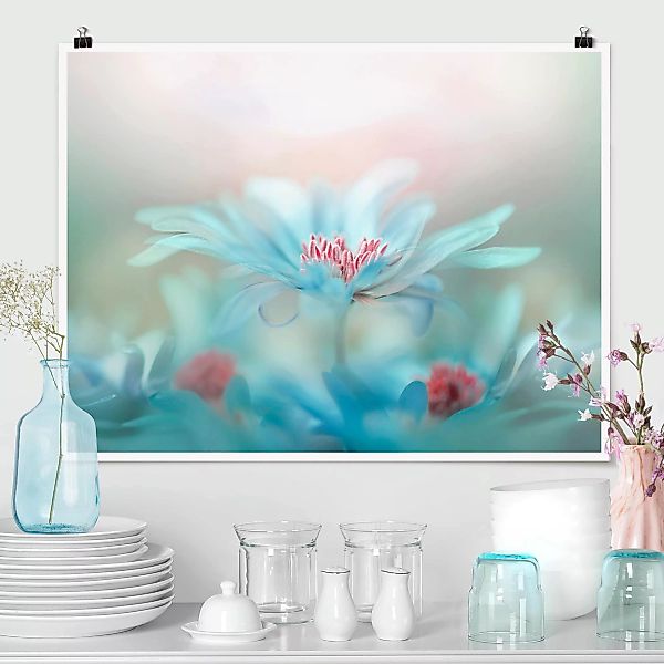 Poster Blumen - Querformat Zarte Blüten in Pastell günstig online kaufen