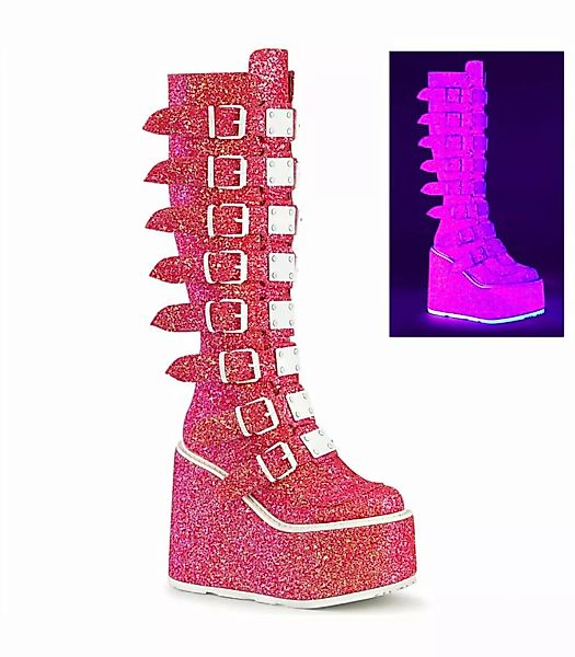 SWING-815 Plateau Stiefel - Pink neon | Demonia (Schuhgröße: EUR 42) günstig online kaufen