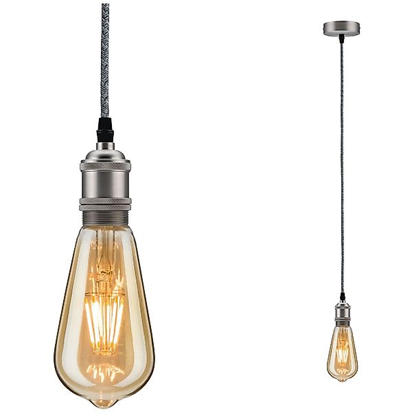 Paulmann Pendelleuchte »Neordic Eldar max. 1x60W Nickel gebürstet 230V Meta günstig online kaufen