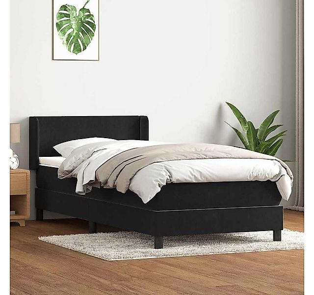 vidaXL Boxspringbett, Boxspringbett mit Matratze Schwarz 90x210 cm Samt günstig online kaufen