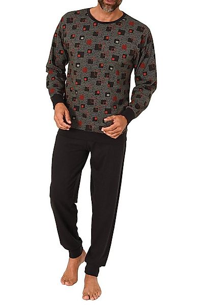 Normann Pyjama Normann Herren langarm Schlafanzug mit Bündchen in Allover P günstig online kaufen