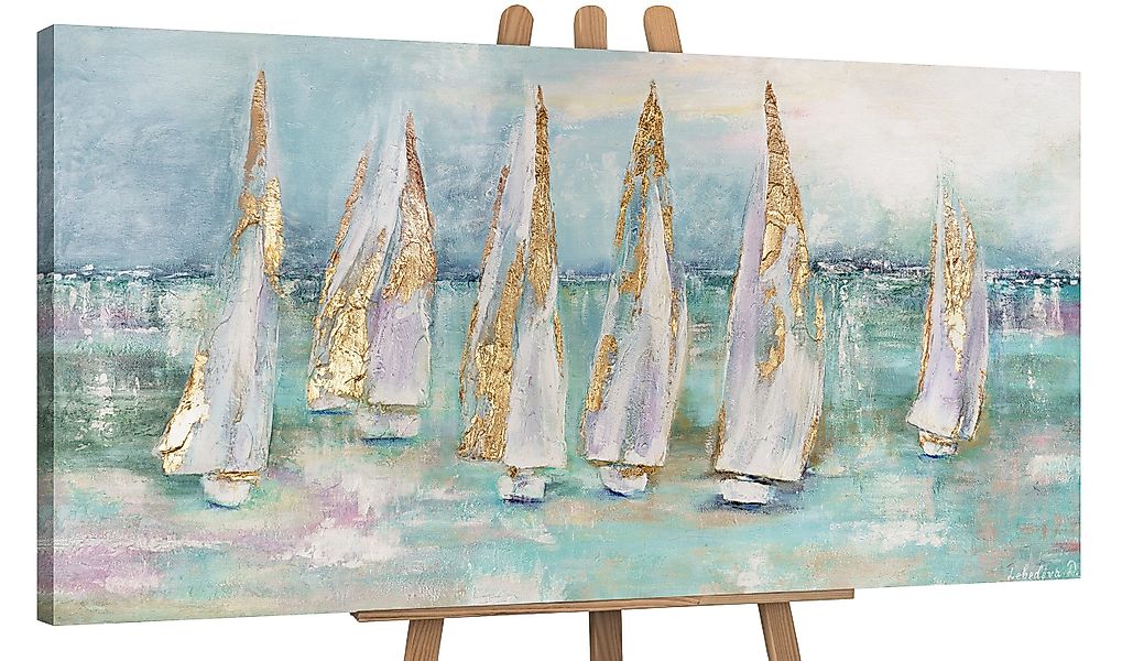 YS-Art Gemälde Segelboote, Meer, Leinwand Bild günstig online kaufen