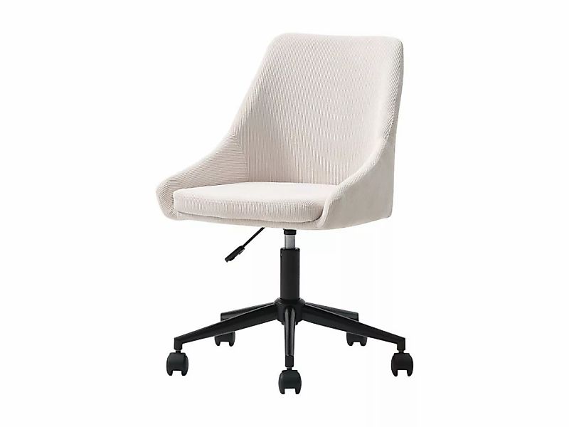 Bürostuhl höhenverstellbar - Cord - Cremefarben & Schwarz - MASURIE günstig online kaufen