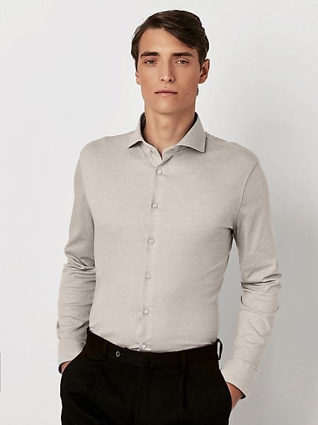 DESOTO Essential Hemd Hai Piqué Beige - Größe 42 günstig online kaufen