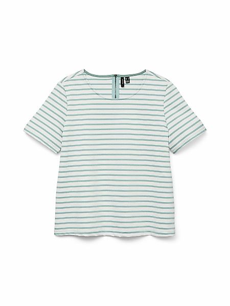 Vero Moda Rundhalsshirt "VMABBY SS ZIP TOP JRS NOOS" günstig online kaufen