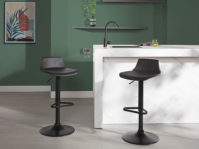 Barhocker höhenverstellbar - Polypropylen - Schwarz - CALAS günstig online kaufen