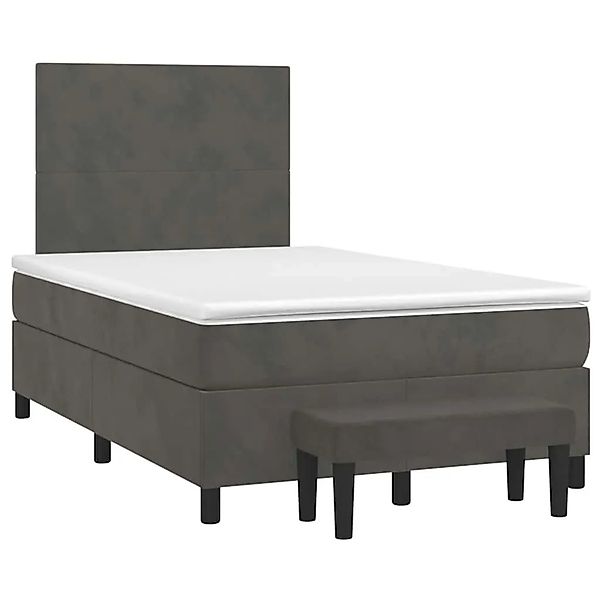 vidaXL Boxspringbett mit Matratze Dunkelgrau 120x190 cm Samt 3270458 günstig online kaufen