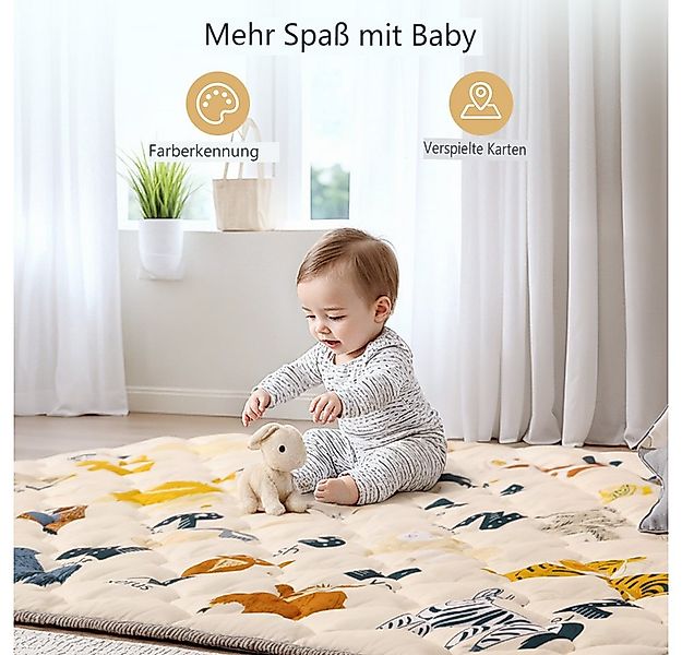 Comomy Spielmatte (200*180 cm, 1-St., Krabbelmatte Boden Spielunterlage Lau günstig online kaufen
