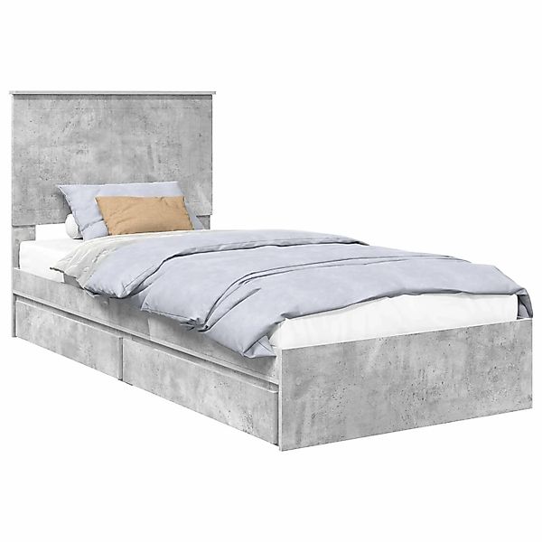 vidaXL Stauraumbett Betongrau 90 x 200 cm Holzwerkstoff 3411246 günstig online kaufen