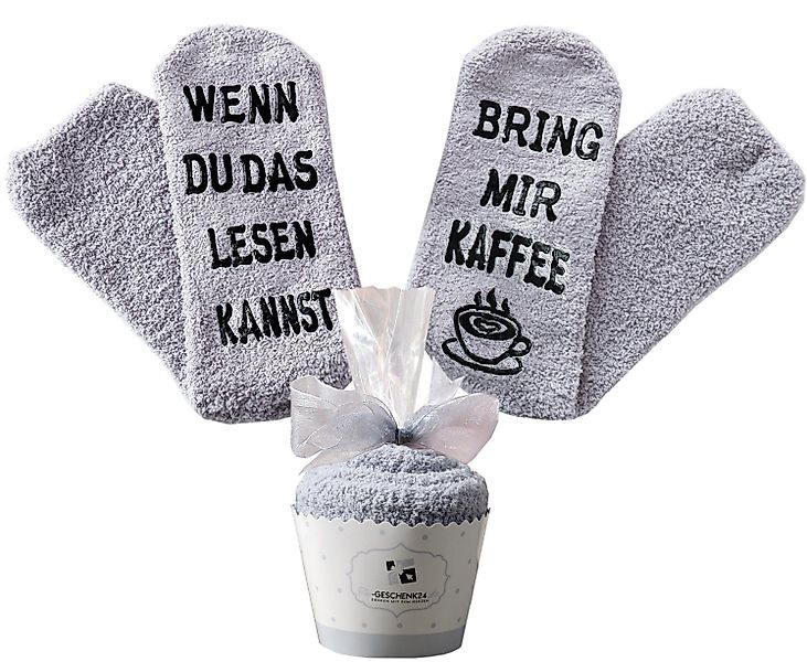 Lucadeau Kuschelsocken mit Spruch "bring mir günstig online kaufen