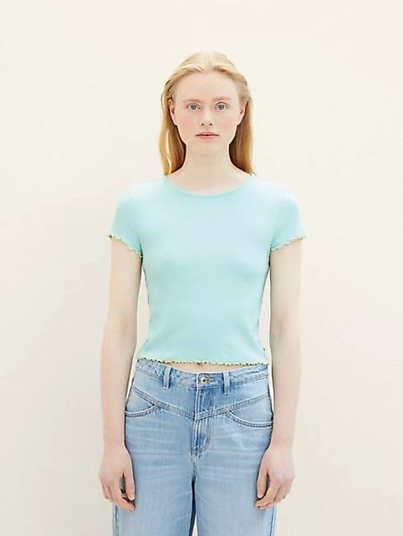TOM TAILOR Denim Langarmshirt Ripp T-Shirt mit Bio-Baumwolle günstig online kaufen