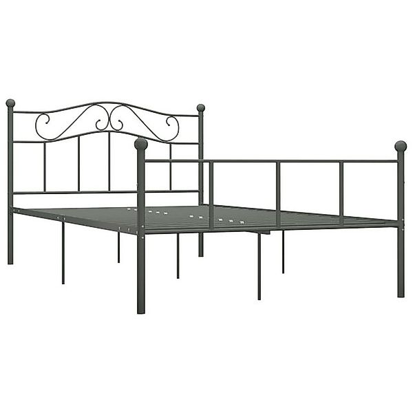 vidaXL Bettgestell Bettgestell Grau Metall 160200 cm Bett Bettrahmen Bettge günstig online kaufen