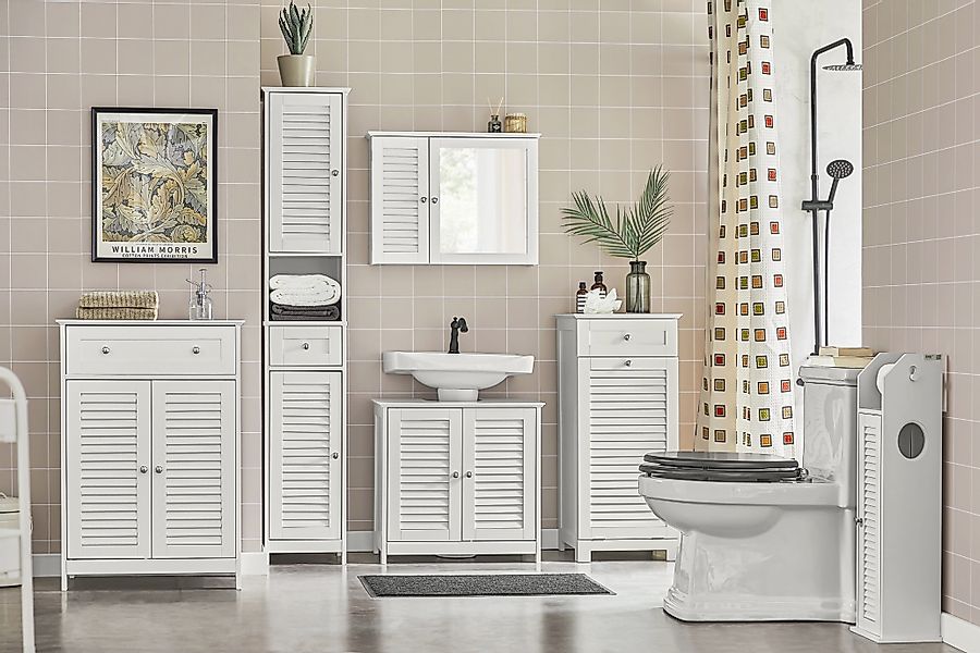 SoBuy Waschbeckenunterschrank FRG237 Badezimmerschrank Waschbeckenunterschr günstig online kaufen