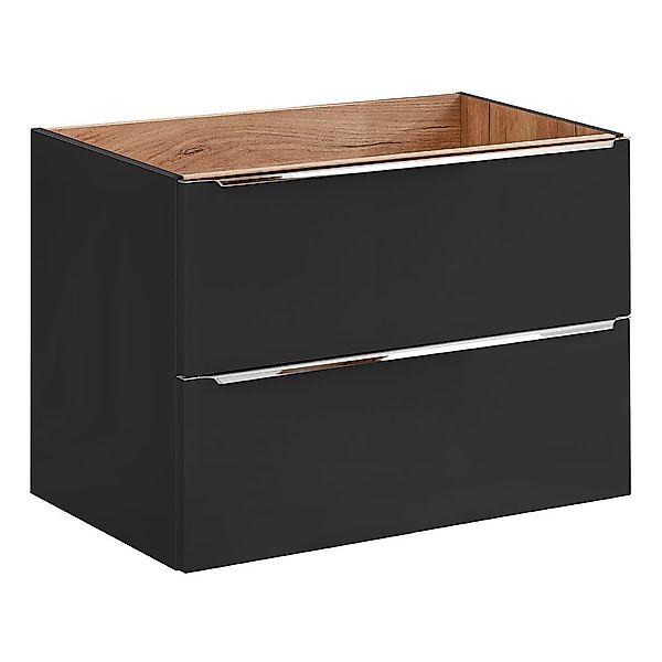 Lomadox Waschtisch TOSKANA-BLACK-56, 50cm Keramik-Aufsatzwaschbecken anthra günstig online kaufen