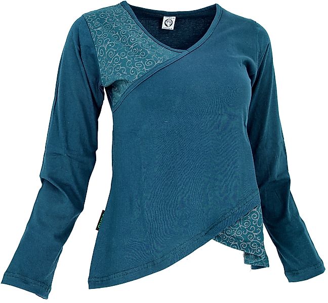 Guru-Shop Longsleeve Langarmshirt Boho-chic - blau günstig online kaufen