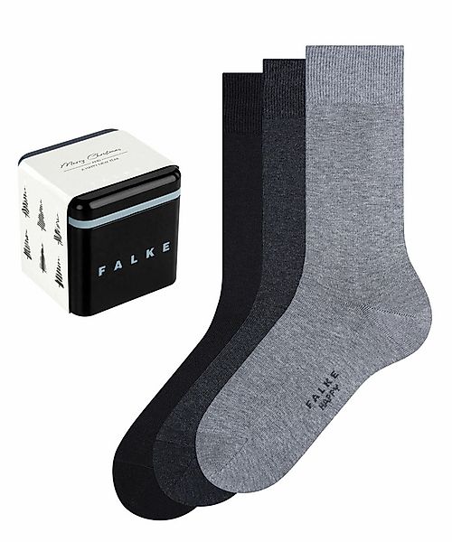 FALKE Happy Giftbox 3-Pack Herren Socken, 43-46, Mehrfarbig, Uni, Baumwolle günstig online kaufen