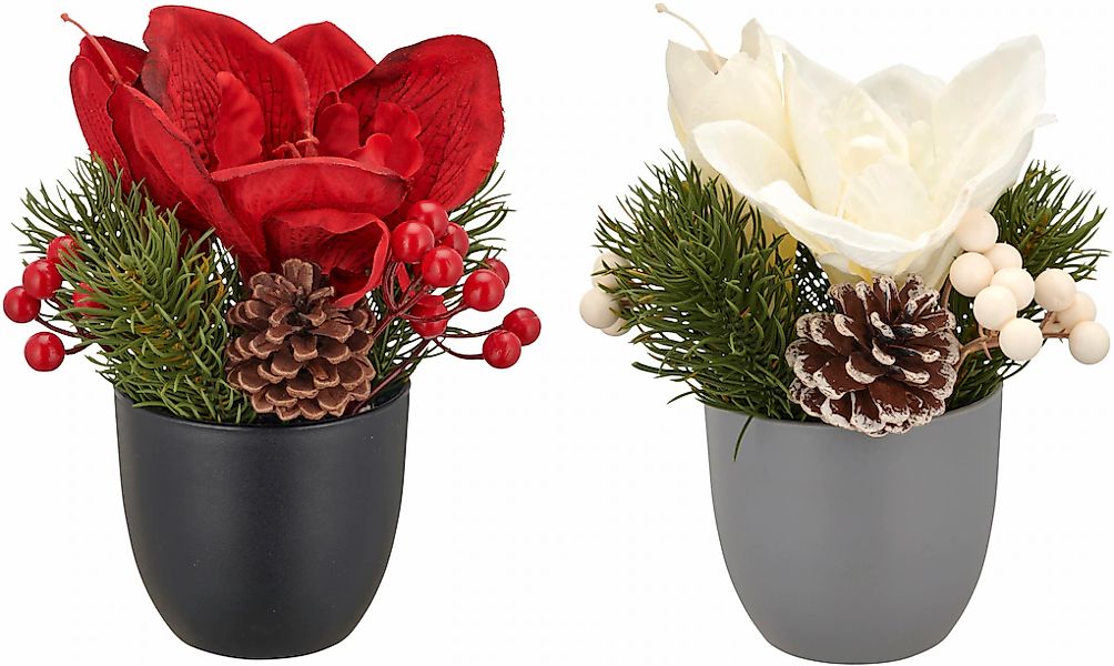 Creativ green Kunstblume "Amaryllisgesteck" mit 2 Blütenfarben im Set günstig online kaufen