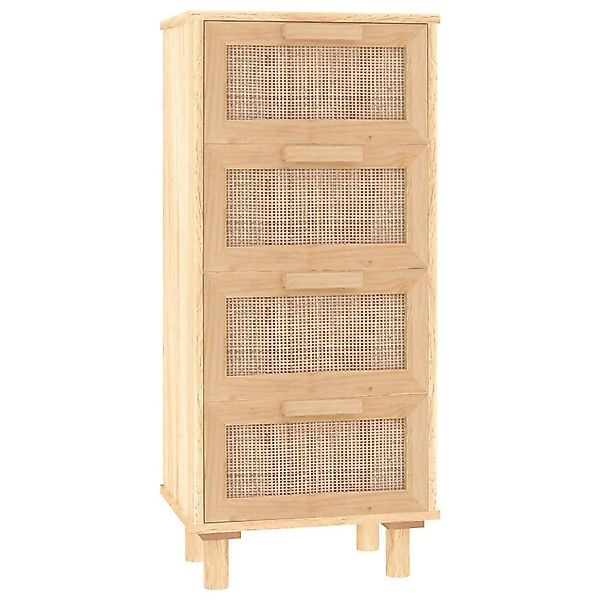 vidaXL Sideboard Braun 40x30x90 cm Massivholz Kiefer und Natur-Rattan 34564 günstig online kaufen