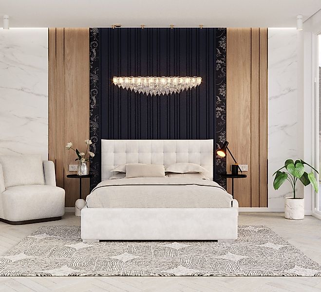 thematys Polsterbett Velours Bett mit Bettkasten & Lattenrost, 120x200–180x günstig online kaufen