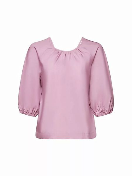 Esprit Kurzarmbluse Popeline-Bluse mit Blouson-Ärmeln günstig online kaufen
