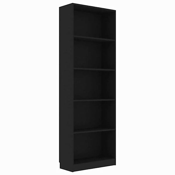 DOTMALL Bücherregal Bücherregal 5 Fächer Schwarz 60x24x175 cm Holzwerkstoff günstig online kaufen