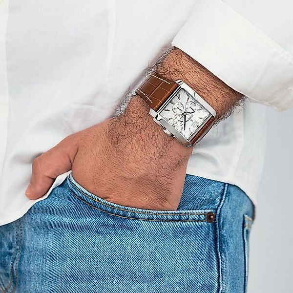 Festina Chronograph F20636-1 Silbern Lederband Braun günstig online kaufen