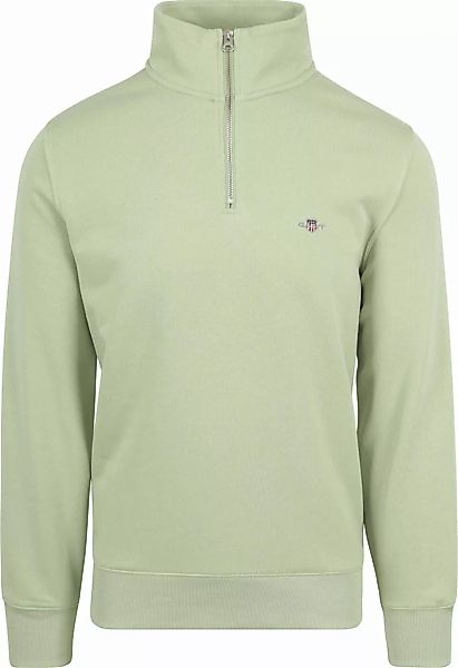 Gant Half Zip Pullover Logo Hellgrün - Größe 3XL günstig online kaufen
