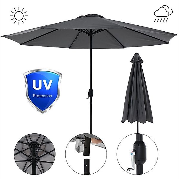 Feel2Home Sonnenschirm Sonnenschirm Marktschirm Ø3m LED günstig online kaufen