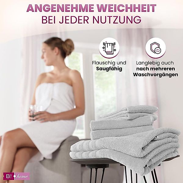 B!HOME Handtücher Set Saunatücher, Duschtücher, Gästehandtücher günstig online kaufen