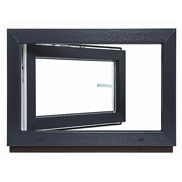 Framelux Kunststofffenster Proline Anthrazit 3-Fach Verglasung 950 x 550 mm günstig online kaufen