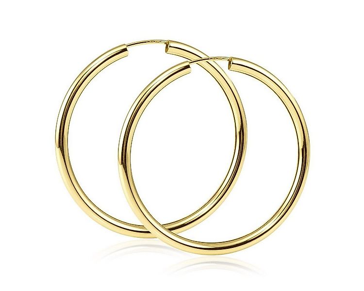 Materia Paar Creolen Damen Gold klassisch flexibel Ø40mm GO-4, 585 Gelbgold günstig online kaufen