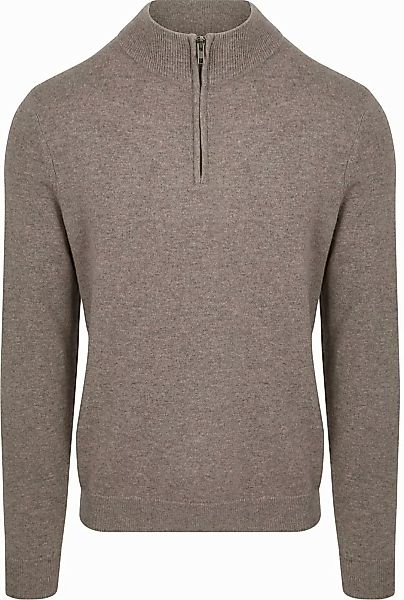 Steppin' Out Half Zip Pullover Merinowolle Taupe - Größe 3XL günstig online kaufen