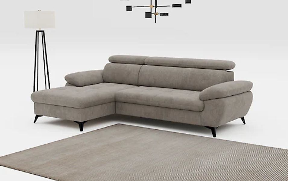 COTTA Ecksofa "Hudson L-Form, B: 261 cm" mit Kopfteilverstellung, optional günstig online kaufen