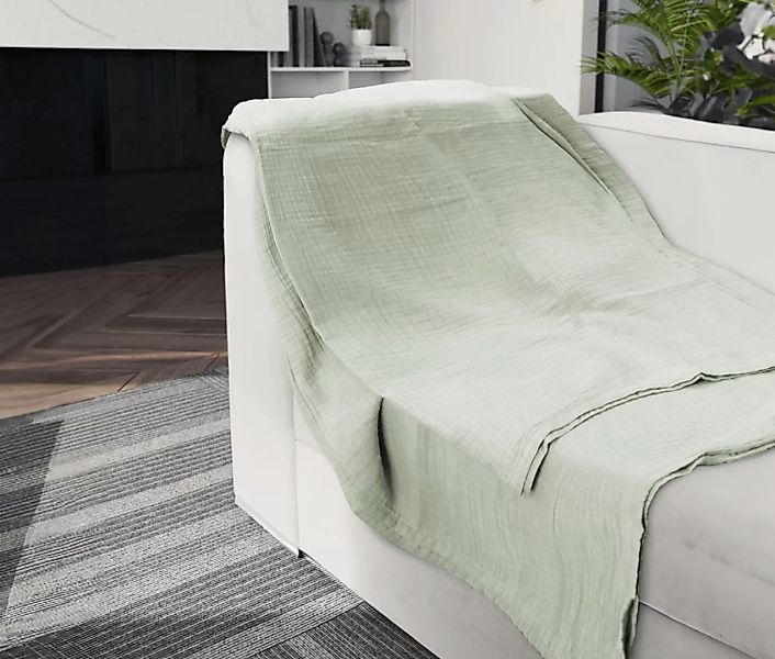 Biberna Wohndecke »0480100 Musselin«, gekreppte Optik+Struktur, leichte Som günstig online kaufen