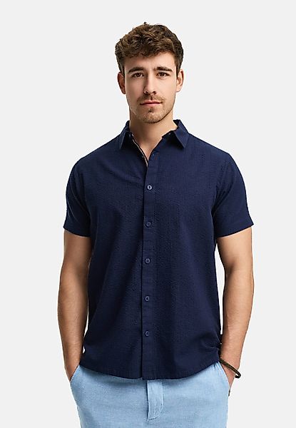 Indicode Kurzarmhemd INMaribo aus Seersucker-Material für günstig online kaufen