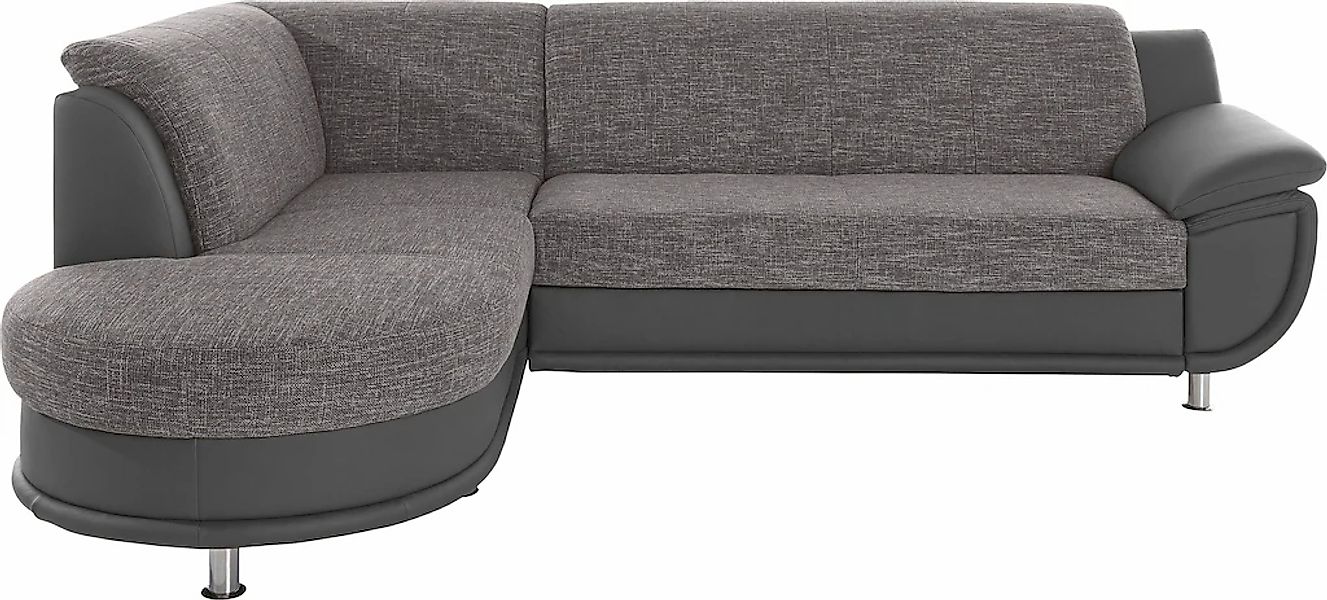 TRENDMANUFAKTUR Ecksofa "Rondo 3, zeitlos und bequem, Materialmix, breite A günstig online kaufen