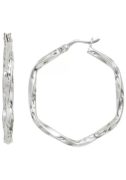 JOBO Paar Creolen, eckig 925 Silber diamantiert günstig online kaufen