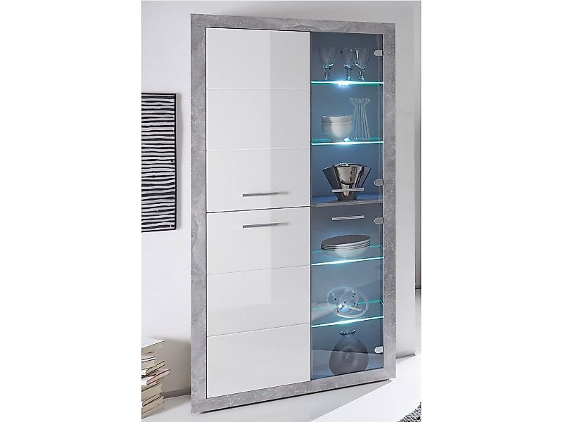 PREISBRECHER Vitrine Rio de Janeiro Betonoptik, günstig online kaufen