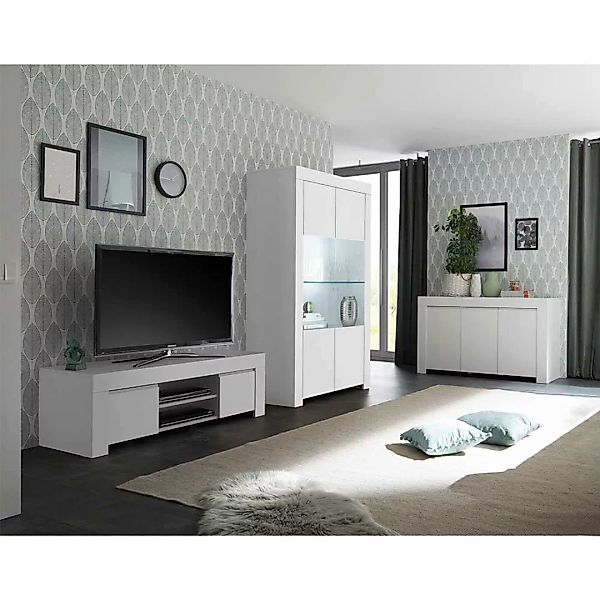 Wohnwand in Weiß modern (dreiteilig) günstig online kaufen
