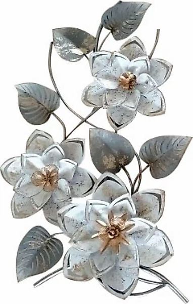 Myflair Möbel & Accessoires Wandbild "Wandbild Blumen, silber/weiß", maschi günstig online kaufen