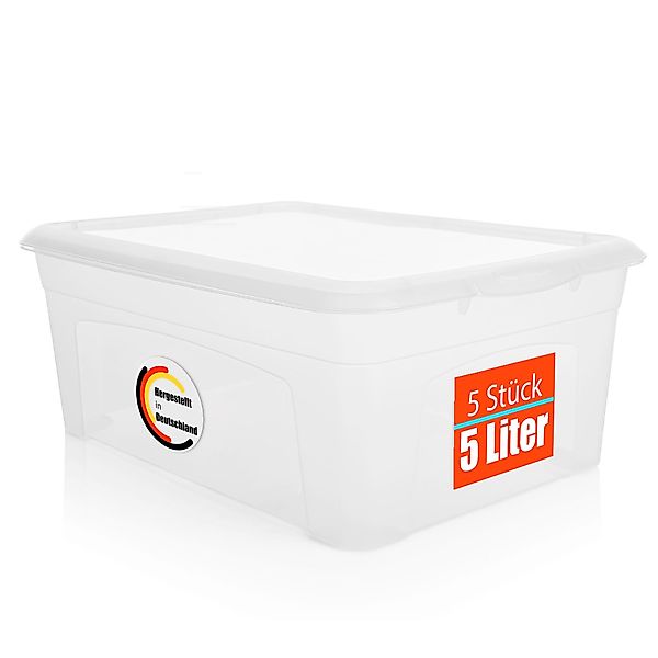 BigDean Aufbewahrungsbox 5 Stück Plastikboxen mit günstig online kaufen