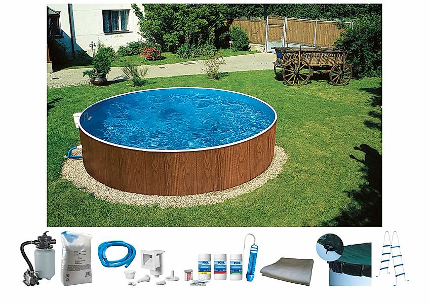 my POOL BWT Rundpool "MAONI 3" Aufstellpool in Holzoptik in verschiedenen G günstig online kaufen