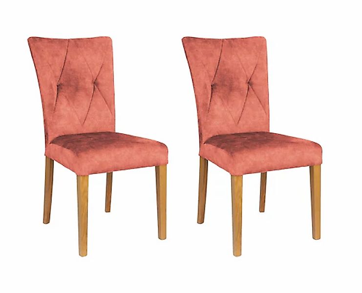 Home affaire 4-Fußstuhl »Diamond« (Set) 2 Stk. Samtvelours Sitz und Ruecken günstig online kaufen