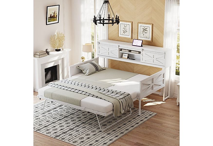 HAUSS SPOLE Schlafsofa 90x200cm, Ausziehbares Sofabett mit Ablagefächern, S günstig online kaufen