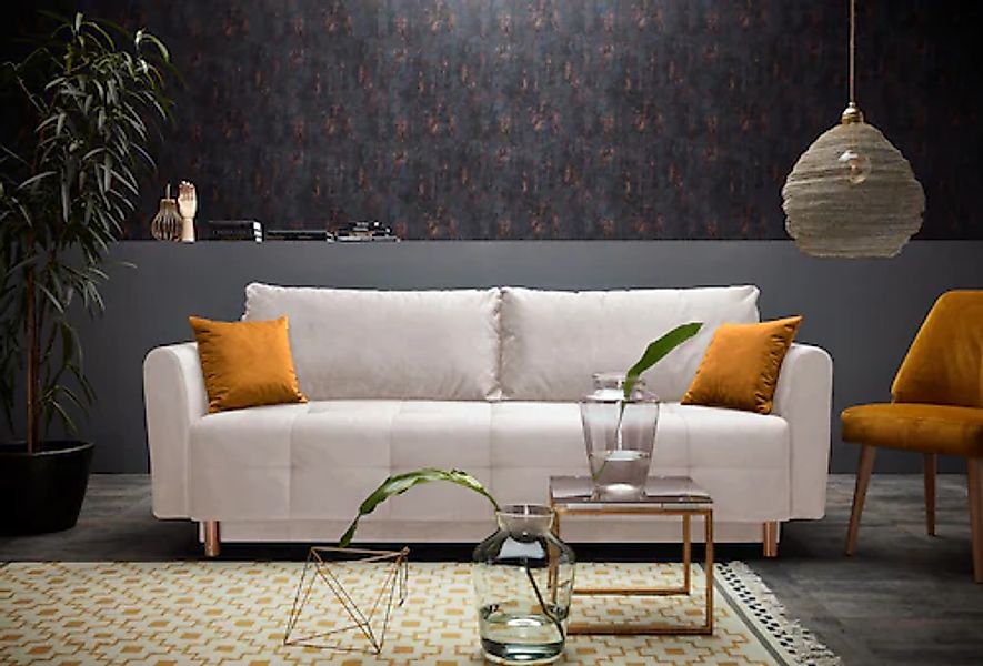Home affaire Schlafsofa »Nordic« mit Federkern und Metallbeinen, Steppung i günstig online kaufen