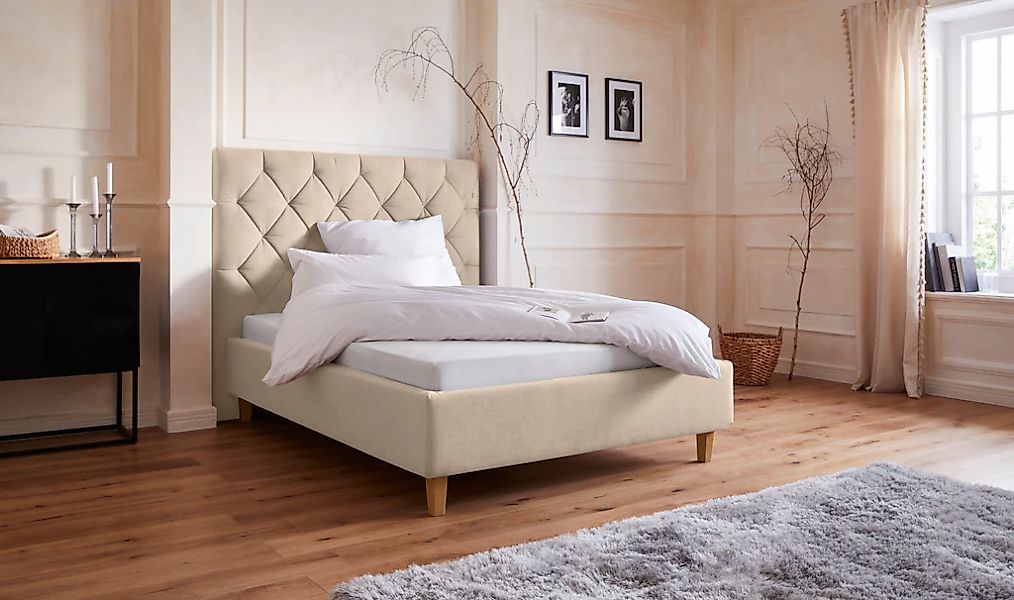 Home affaire Polsterbett "Sunley 140" Kreuzsteppung, Kopfteilhöhe 142 cm, o günstig online kaufen