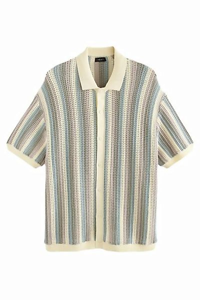 Next Kurzarmhemd Relaxed Fit Hemd mit Knöpfen und Häkelbesatz (1-tlg) günstig online kaufen