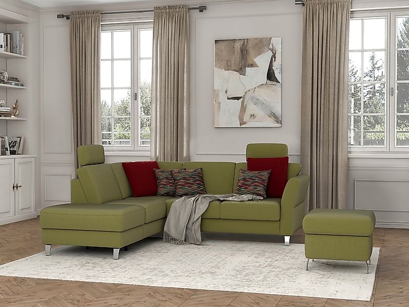 sit&more Ecksofa »Visby L-Form«, Wahlweise mit Bettfunktion und Stauraum, f günstig online kaufen