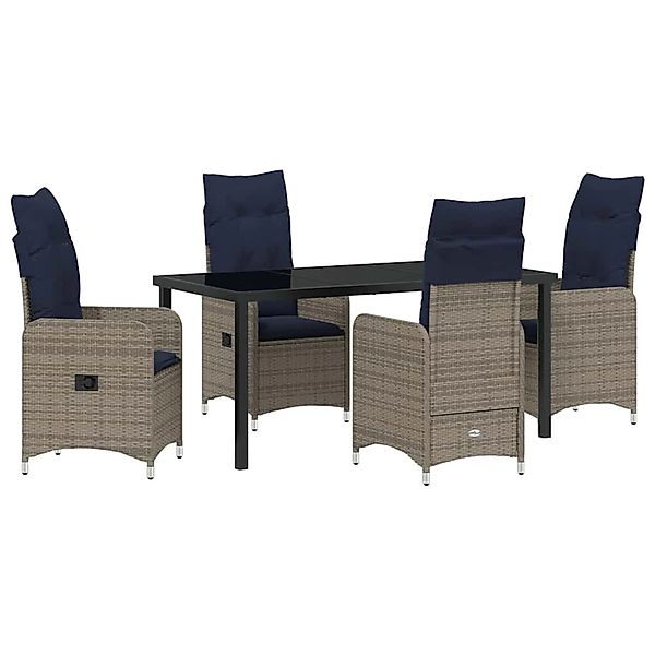 vidaXL Garten Essgruppe 5-Tlg Grau Poly-Rattan 3379691 günstig online kaufen